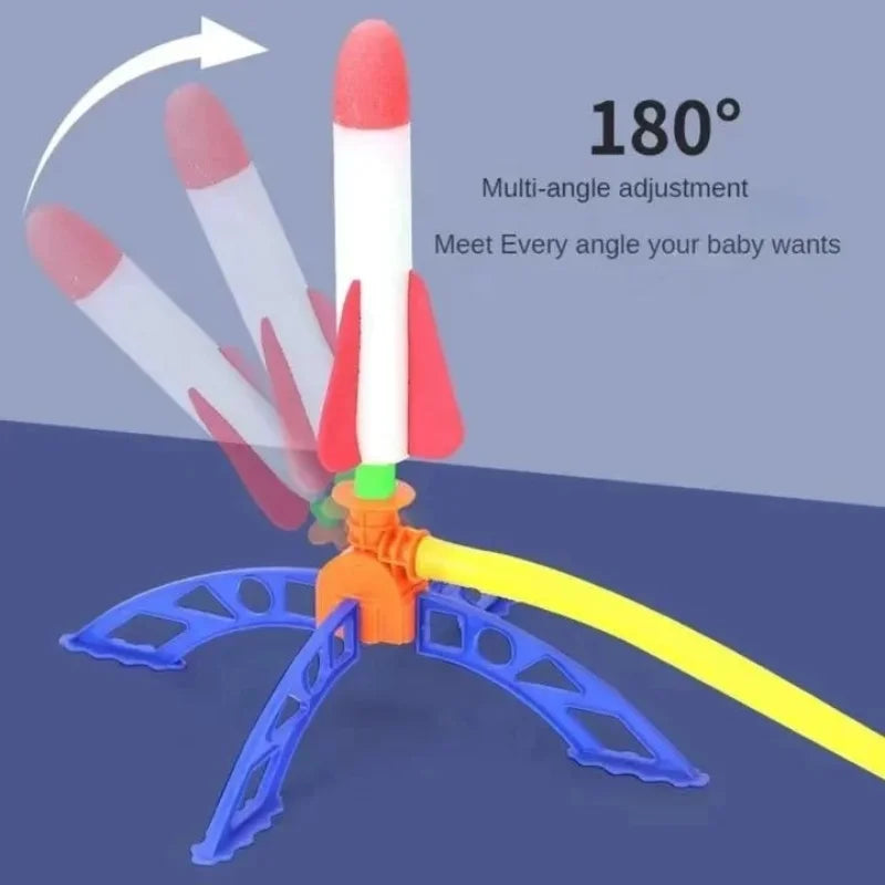 Air Powered Rocket Launcher Game | Kids Outdoor Rocket Foot Pump Outdoor Air Pressing Soaring Rocket Suit Jumps