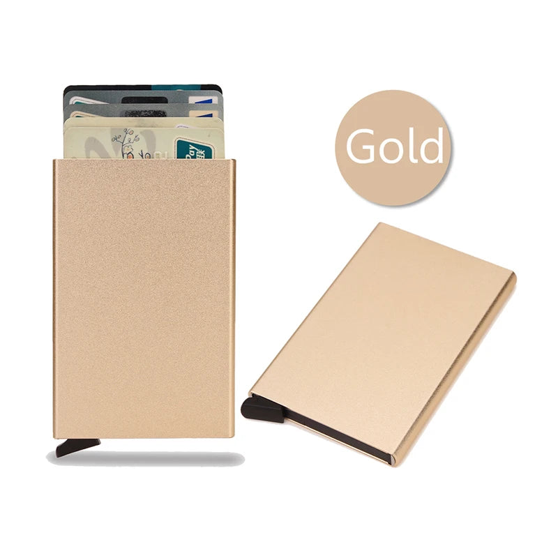 Smart Wallet Card Holder Metal Thin Slim Men Women Wallets