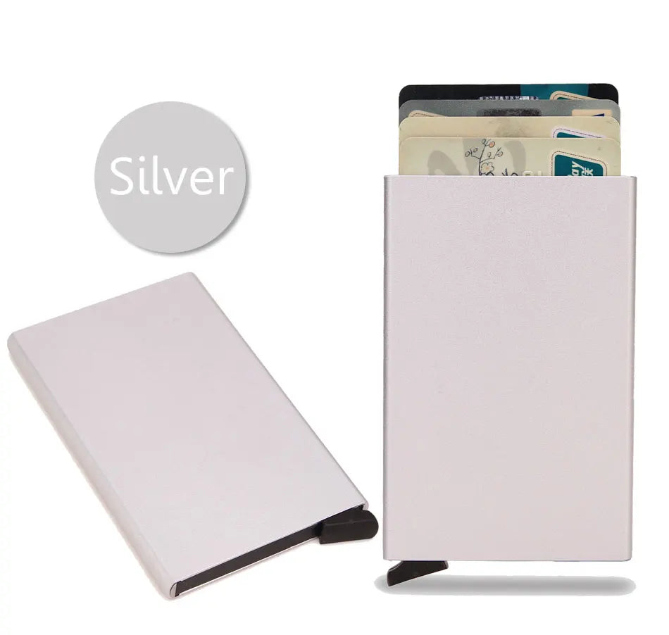 Smart Wallet Card Holder Metal Thin Slim Men Women Wallets