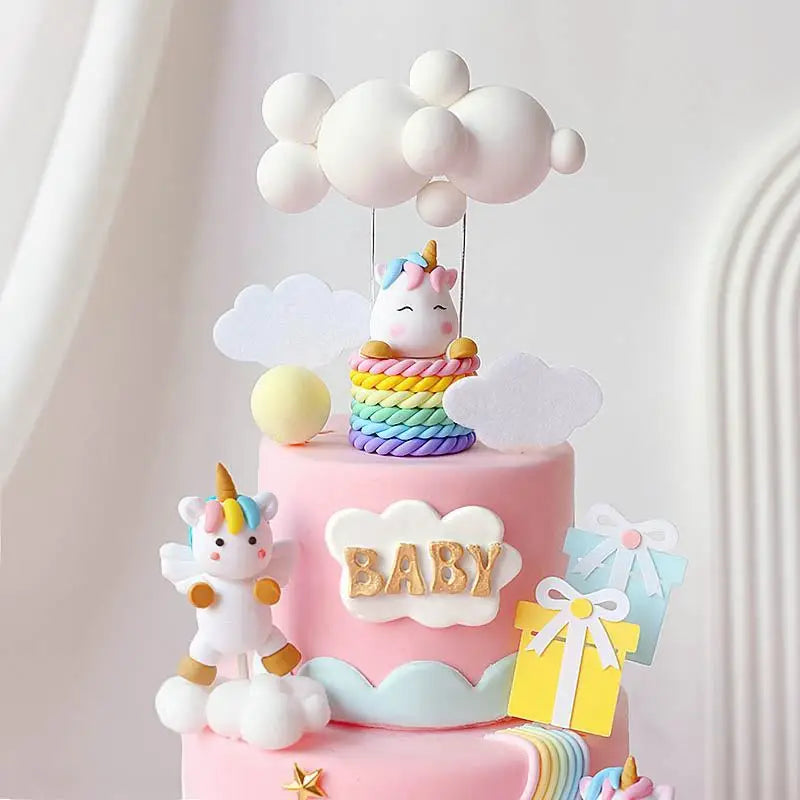 Rainbow Unicorn Cake Decoration Birthday Unicorn Gifts for Children and Kids