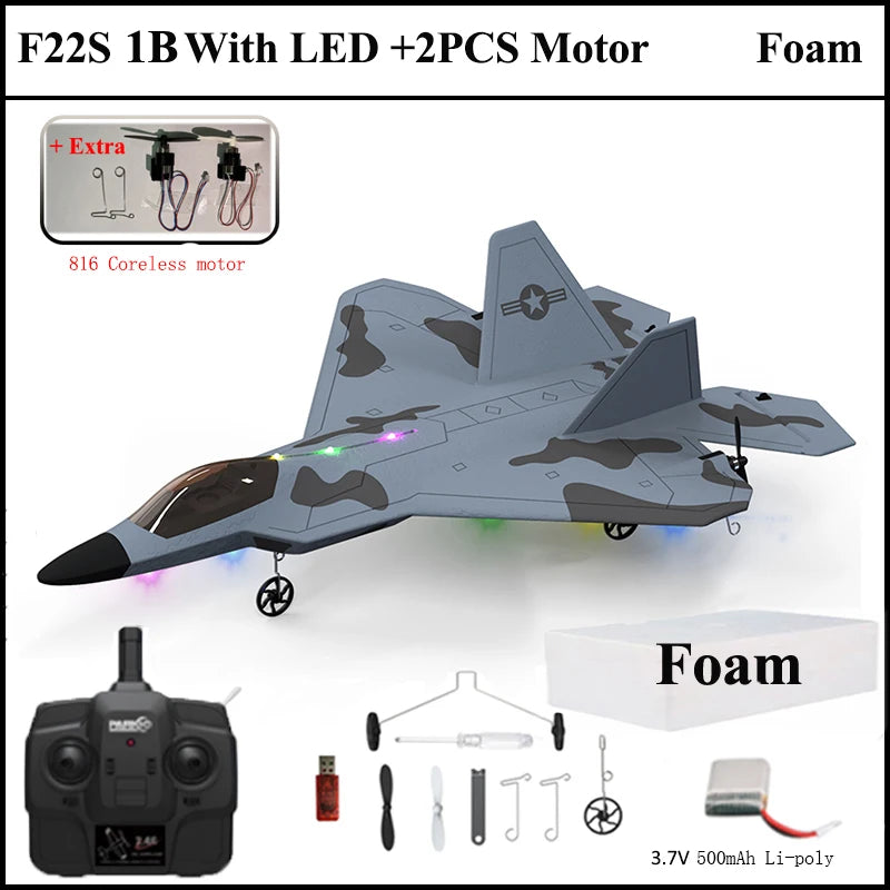 F22S 2.4G 4CH 3D6G RC Airplane Raptor F22 Warplane 2026
