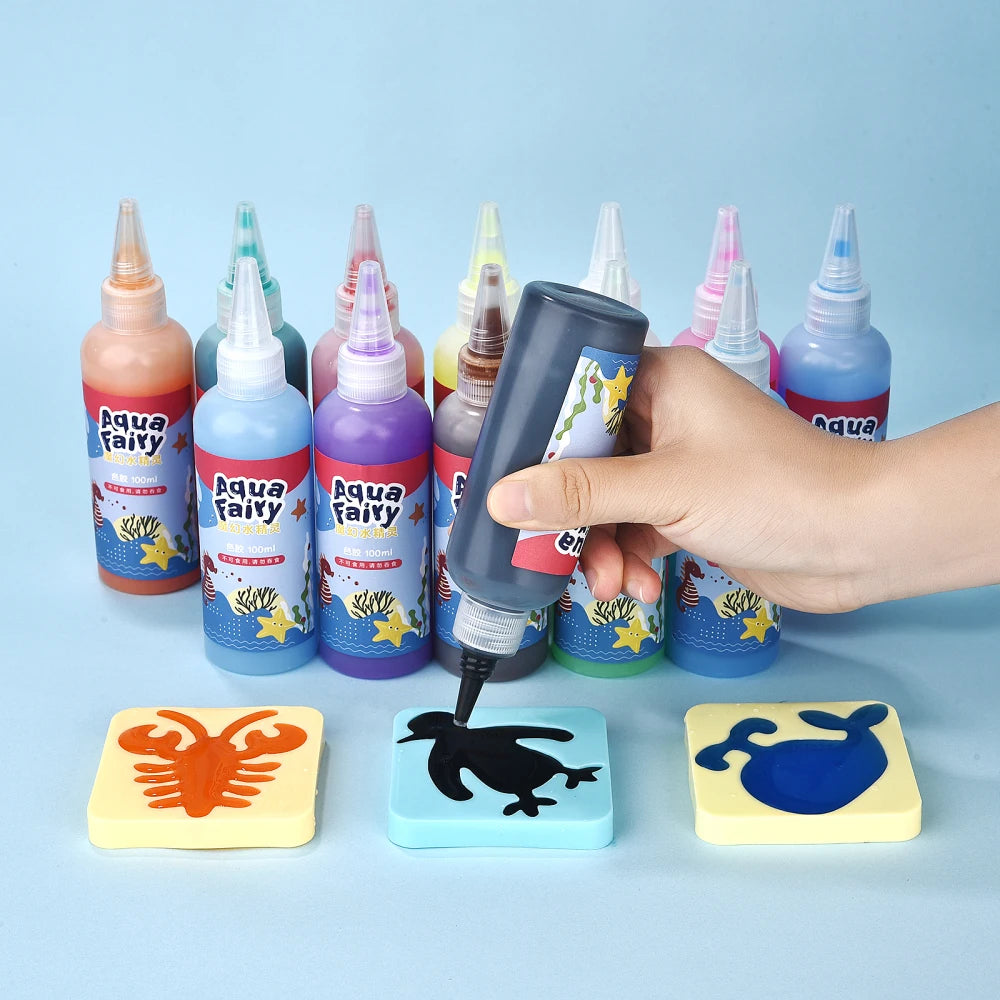 Kids Handmade DIY Craft Painting Stickers Montessori Education Origami Magic Water Elves Kit Set Toys