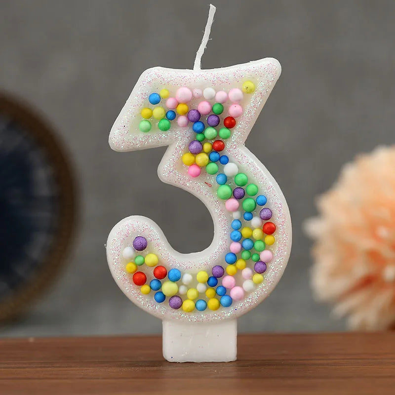 Colorful Ball 0-9 Creative Digital Birthday Candle