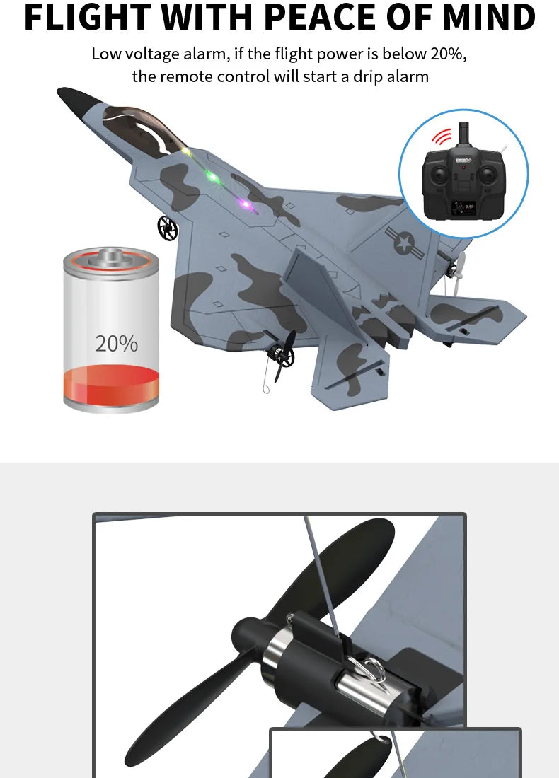 F22S 2.4G 4CH 3D6G RC Airplane Raptor F22 Warplane 2026