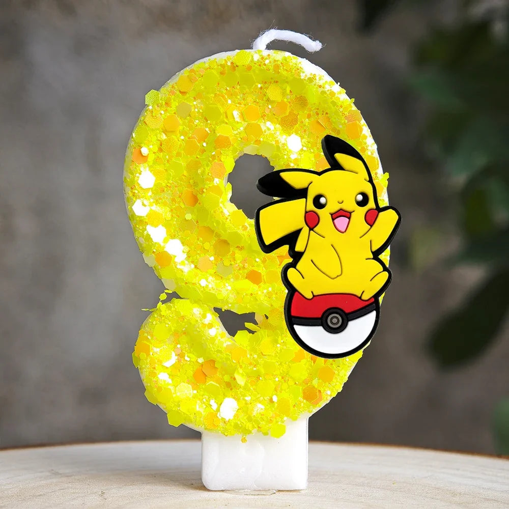 Pokemon Pikachu Candle Cartoon 0-9 Number Birthday Candle