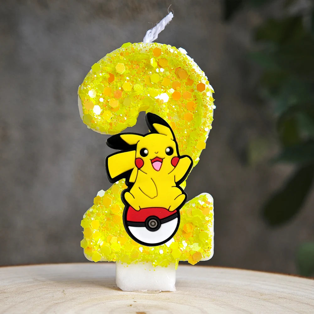 Pokemon Pikachu Candle Cartoon 0-9 Number Birthday Candle