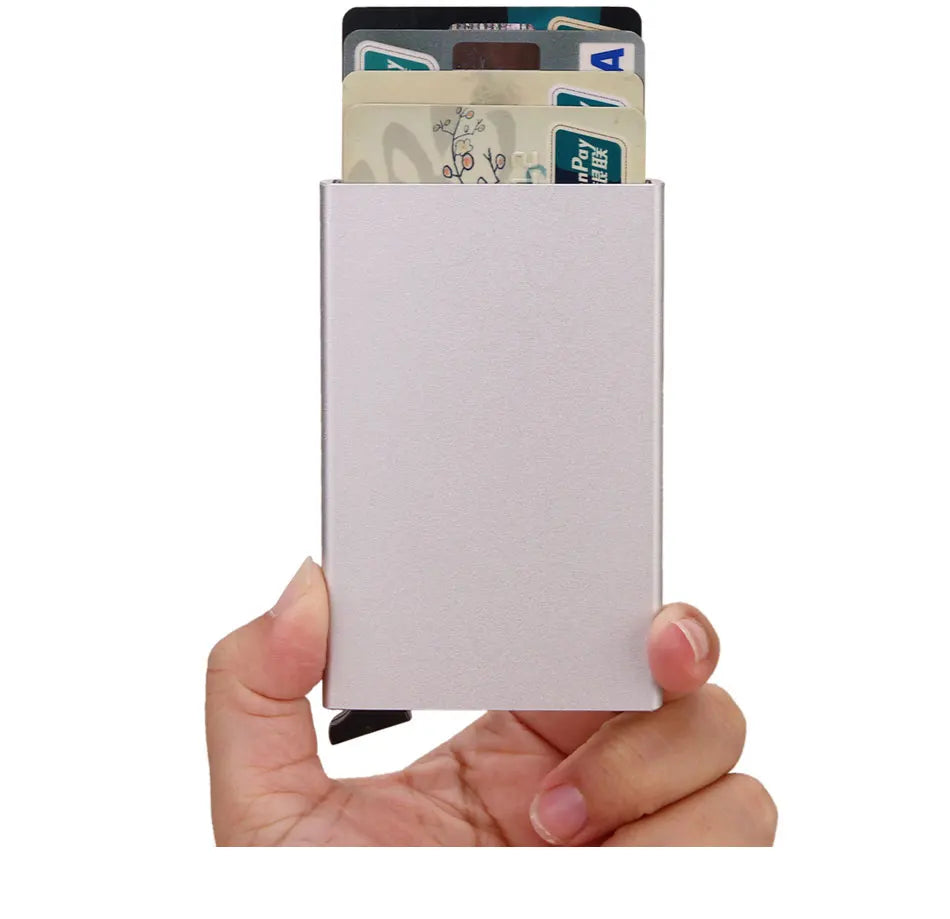 Smart Wallet Card Holder Metal Thin Slim Men Women Wallets