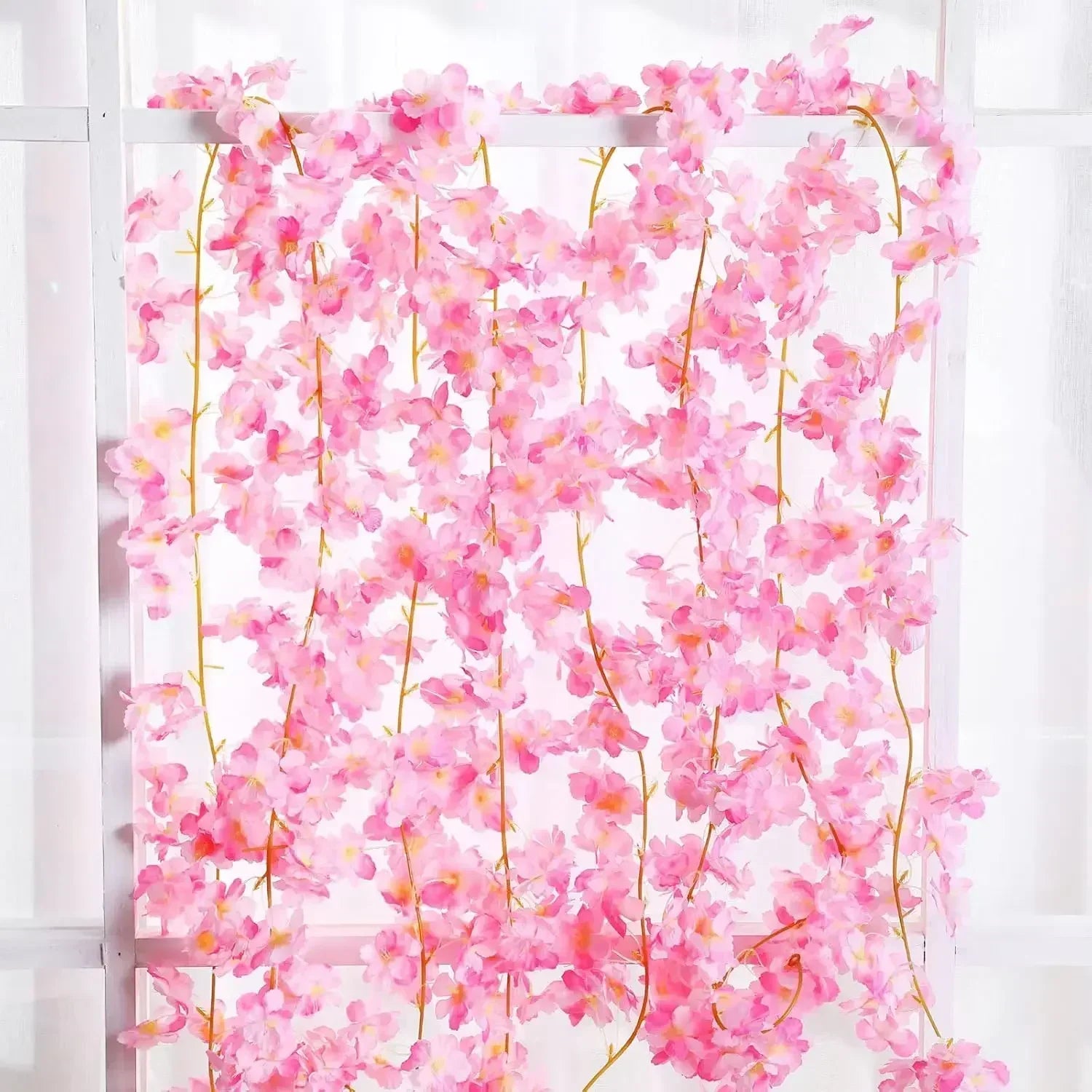 1-10PCS 180m Artificial Cherry Blossom Garland Fake Flower Vine Wall Decoration Wedding Party