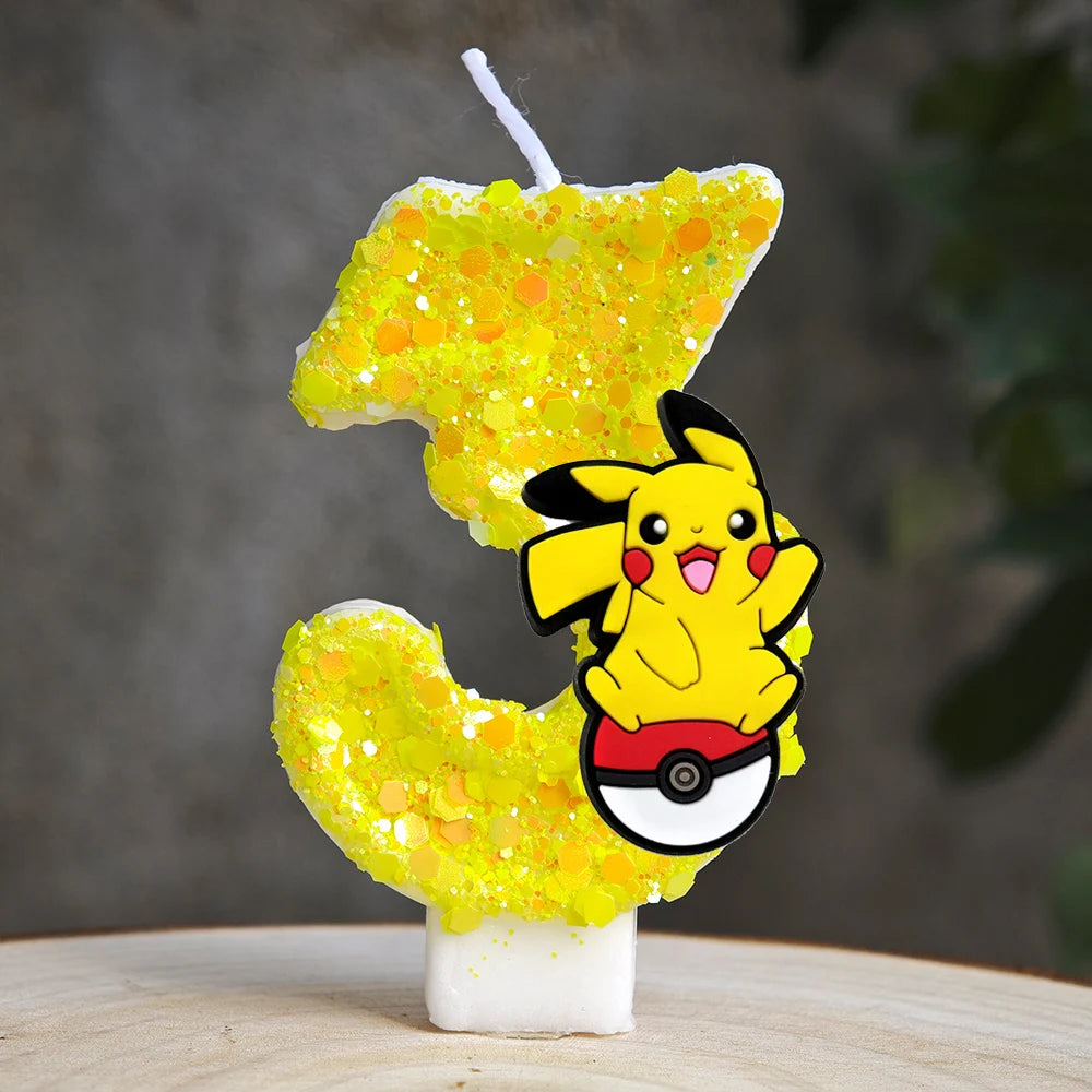 Pokemon Pikachu Candle Cartoon 0-9 Number Birthday Candle