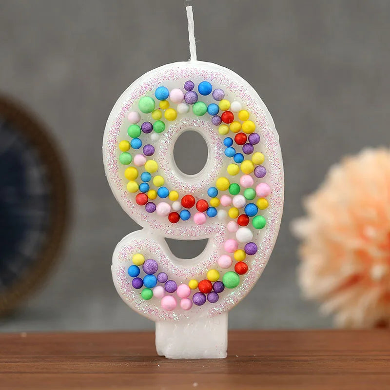 Colorful Ball 0-9 Creative Digital Birthday Candle