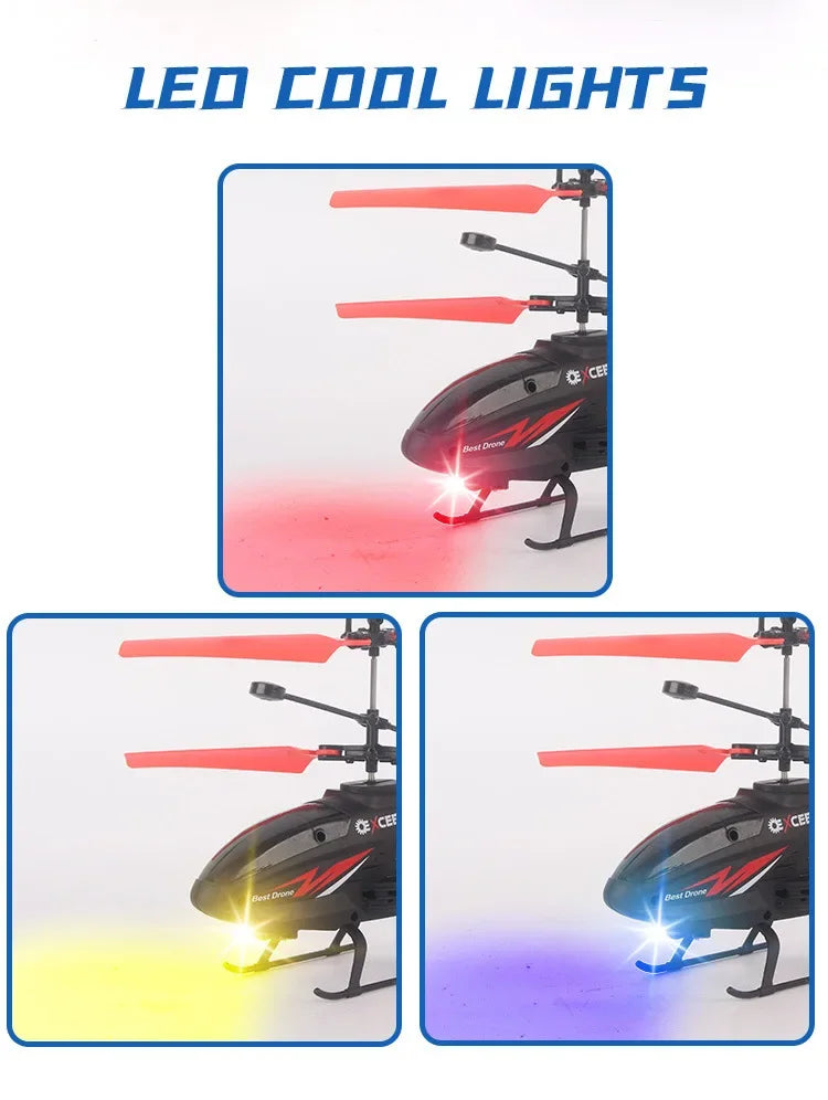 Helicopter with Lighting Rechargeable Mini RC Drone | Watch Wrist Hand Controlled Induction Aircraft Impact Resistant