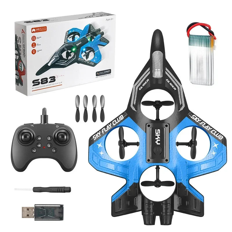 Foam RC Plane with Cool LED Lights | 360° Flip Stunt  2.4G 4CH Remote Control