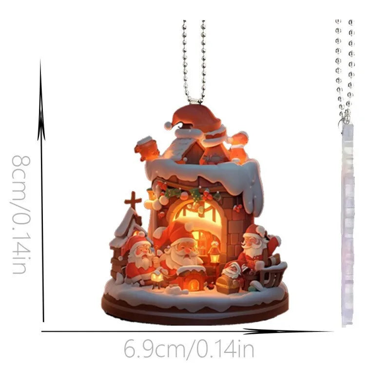 New Santa Claus Pendant Party Christmas Tree Ornament Hanging Keychain