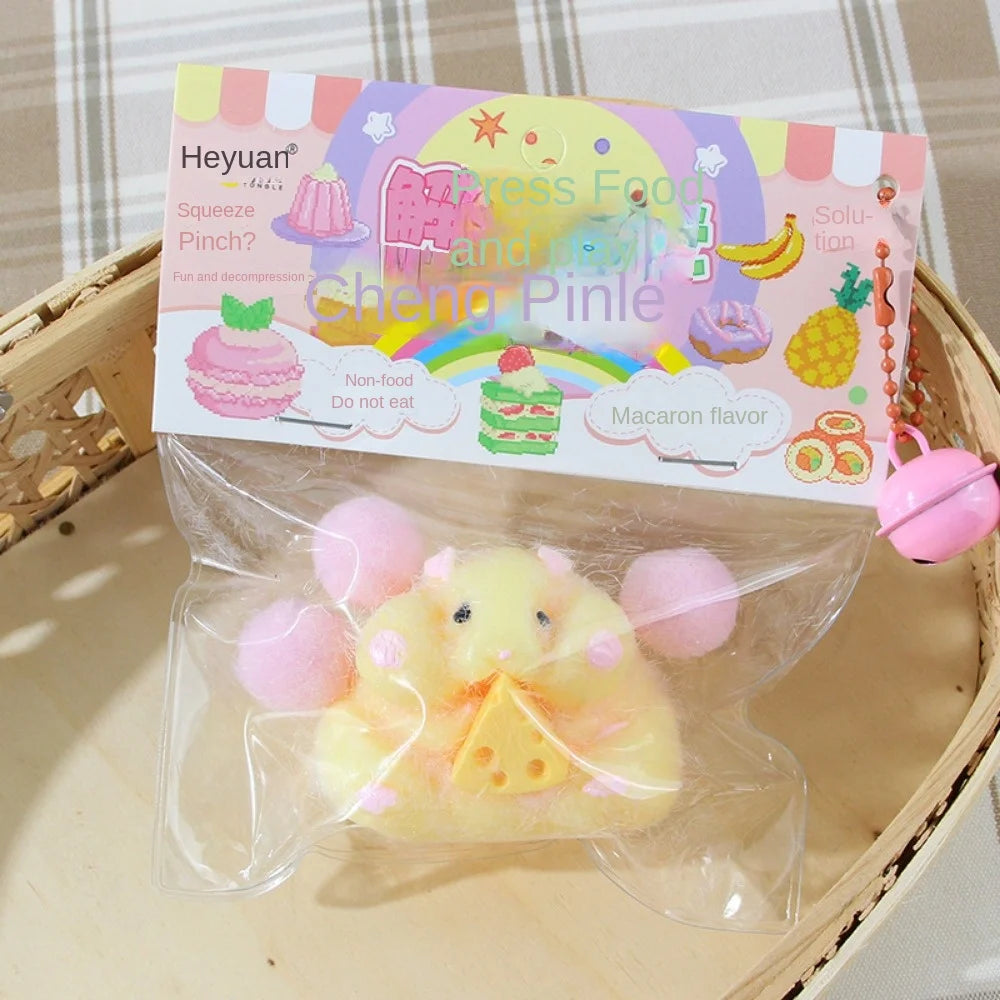 Squishy Hamster Toy with Cheese Cute