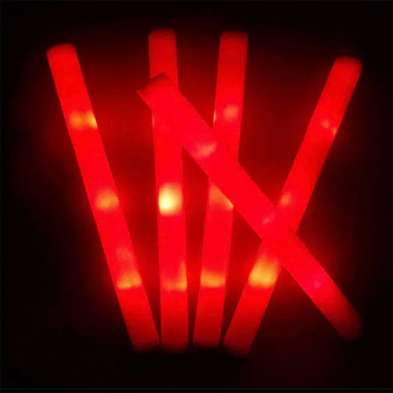 12/15/30/60Pcs Glow Sticks Bulk Colorful RGB LED Glow Foam Stick Cheer Tube Dark Light for Xmas Birthday Wedding Party Supplies