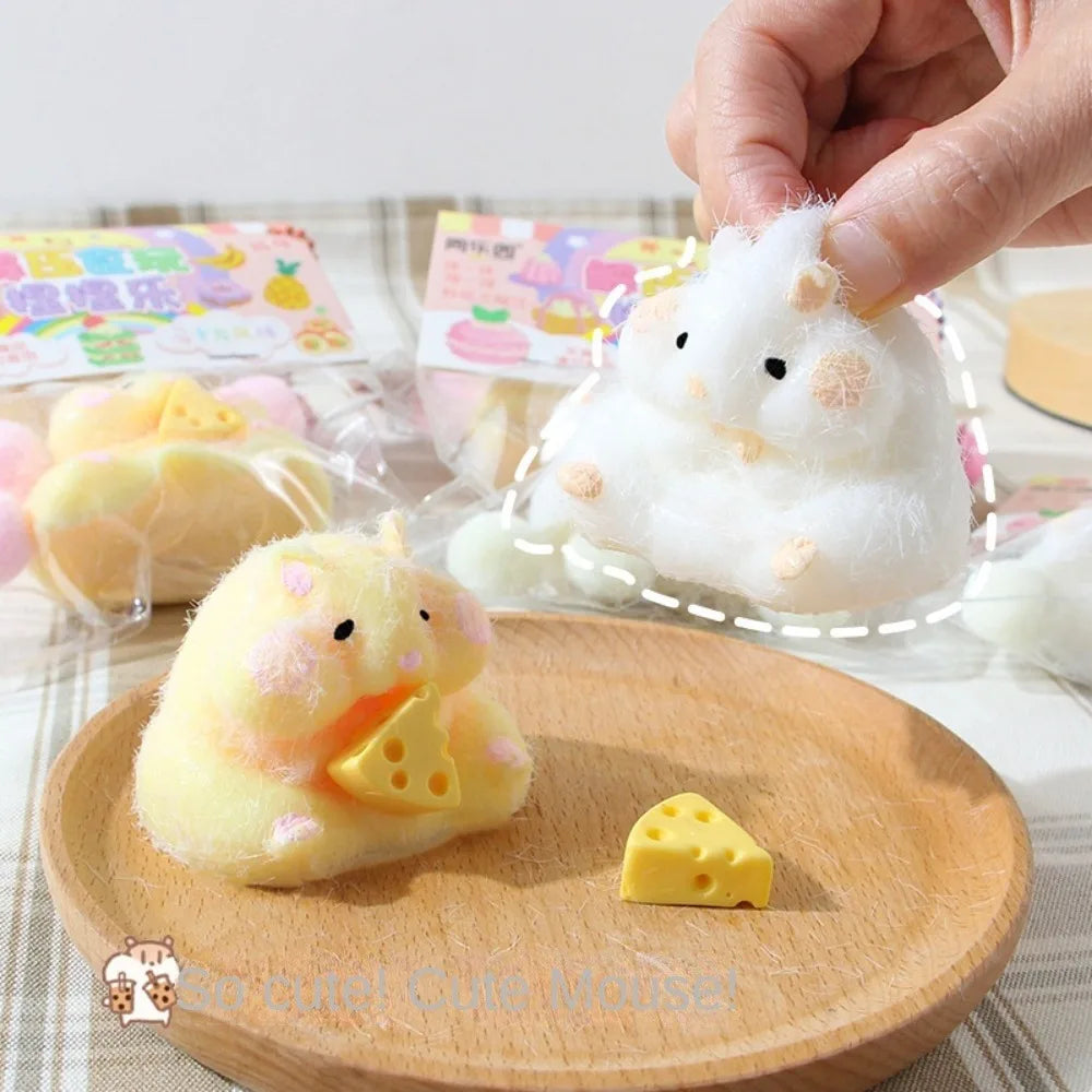 Squishy Hamster Toy with Cheese Cute