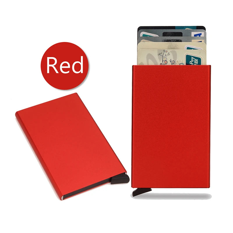 Smart Wallet Card Holder Metal Thin Slim Men Women Wallets