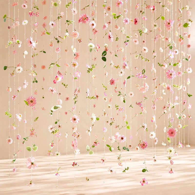 25/50Pcs 1.8m Silk Artificial Floating Flower String For Home Decoration, Wedding