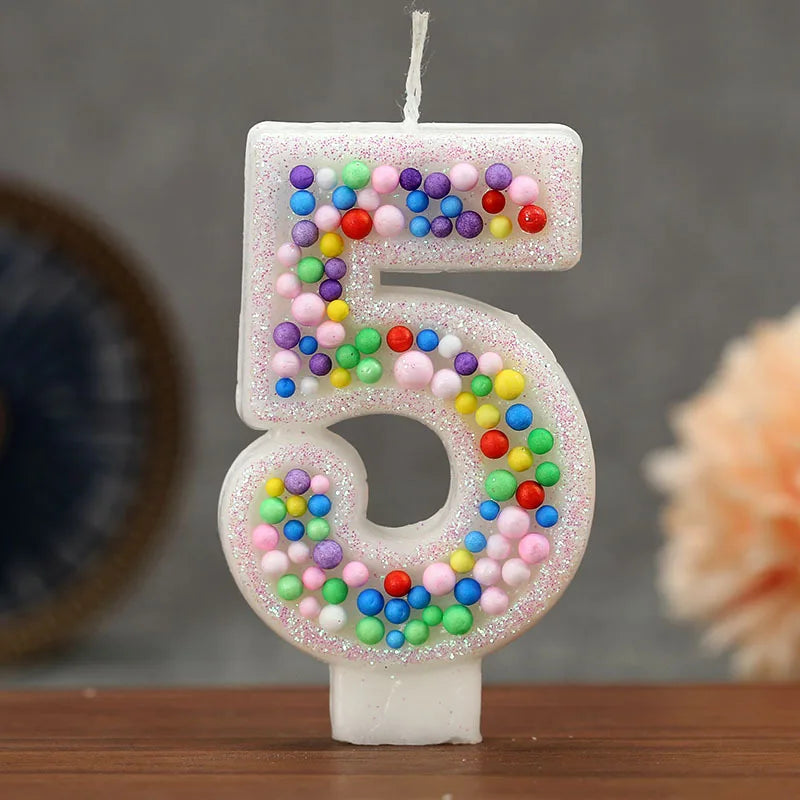 Colorful Ball 0-9 Creative Digital Birthday Candle