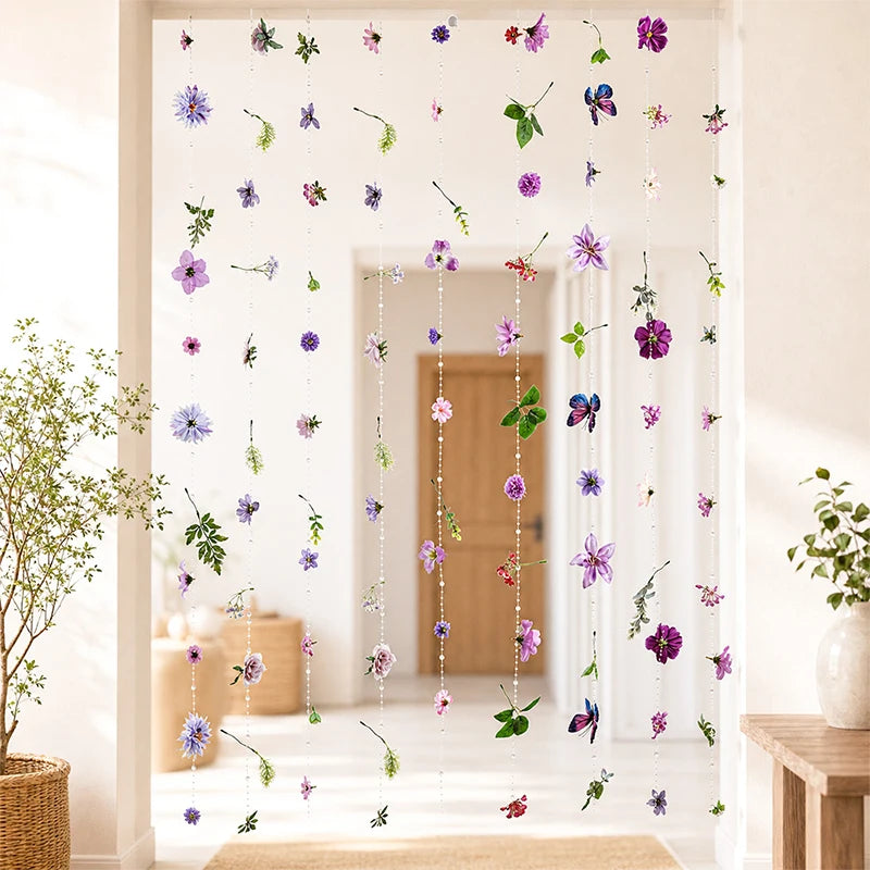 25/50Pcs 1.8m Silk Artificial Floating Flower String For Home Decoration, Wedding