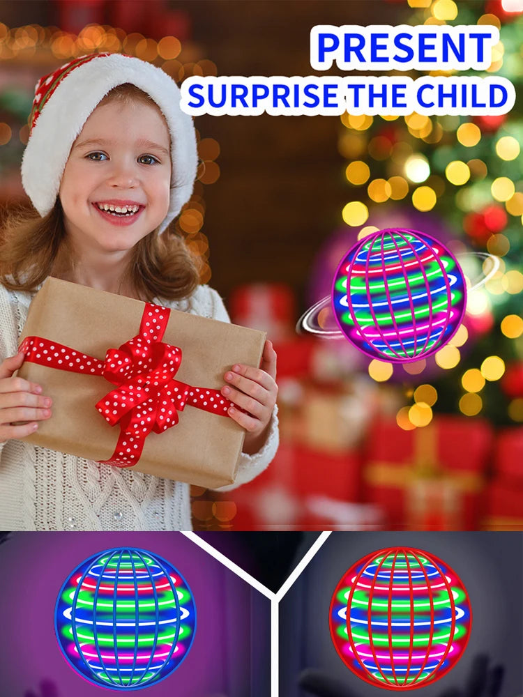Flying ball, automatic spinning ball, LED dazzling lights, floating magic, fan, UFO flying machine
