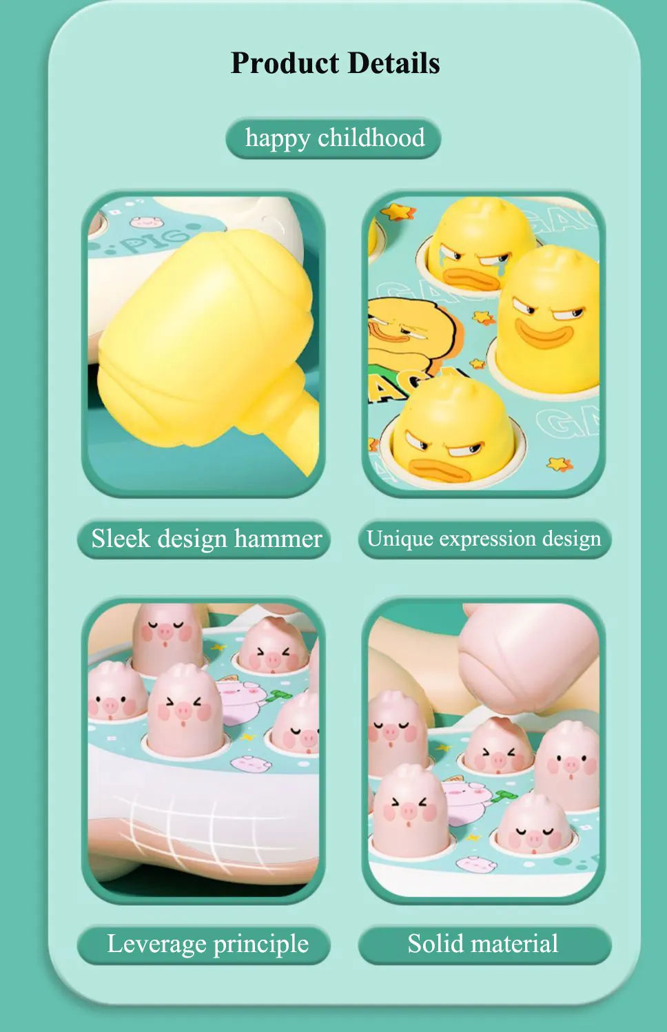 Duck/Frog/Pig Baby Toy Montessori Game Educational Gift