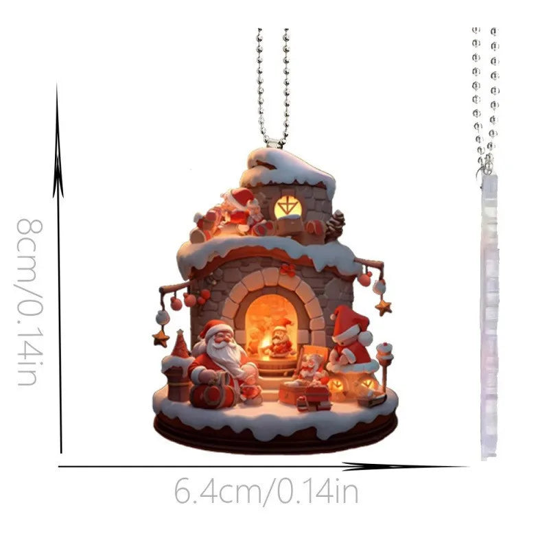New Santa Claus Pendant Party Christmas Tree Ornament Hanging Keychain