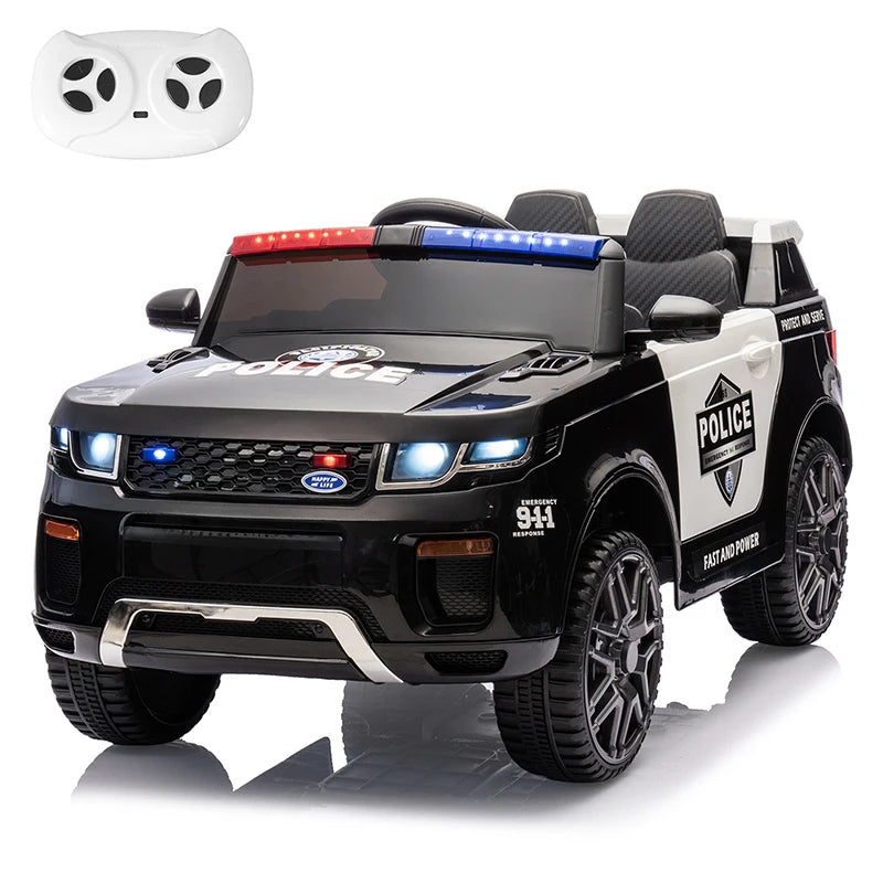 Kids Ride On Police Car 12V Battery Powered Electric Vehicle Power Wheel Ride