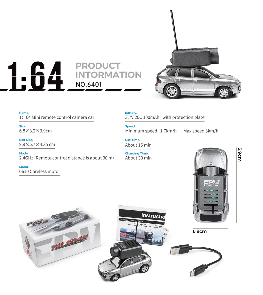 Mini RC Cars 1:64 with 720P FPV Camera, Wifi APP Control 2026 New Model