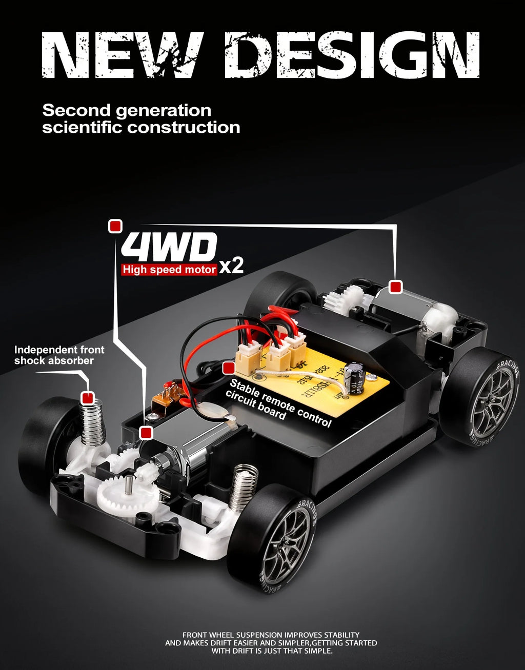 RC Drift Car 1:24 Remote Control Car for Adults 20 KM/H 4WD High Speed RC Cars