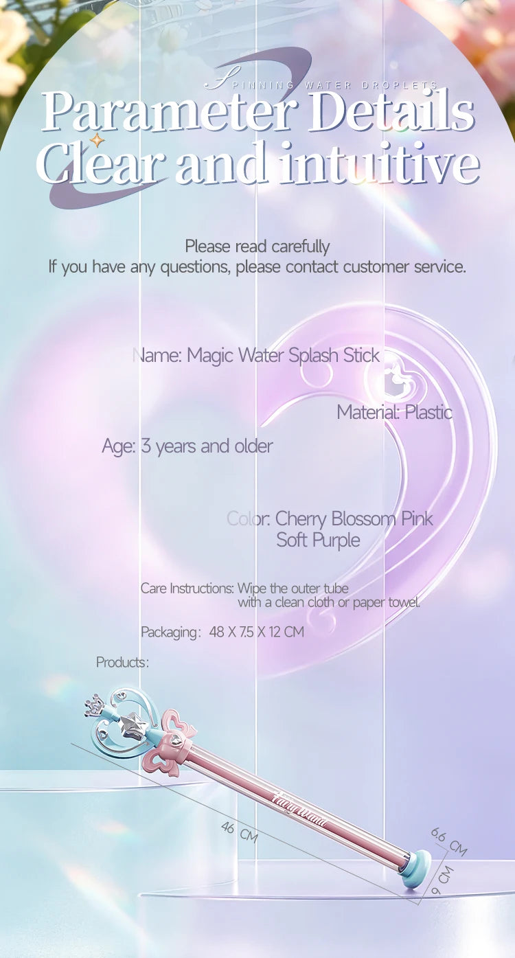 Magic Fairy Wand Water Gun Sparkling Summer Water Play Toy