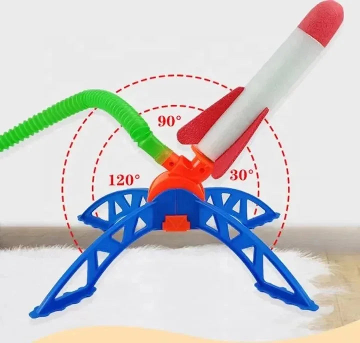 Air Powered Rocket Launcher Game | Kids Outdoor Rocket Foot Pump Outdoor Air Pressing Soaring Rocket Suit Jumps