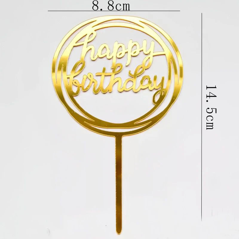 Happy Birthday Cake Topper 10pcs Acrylic Letter Cake