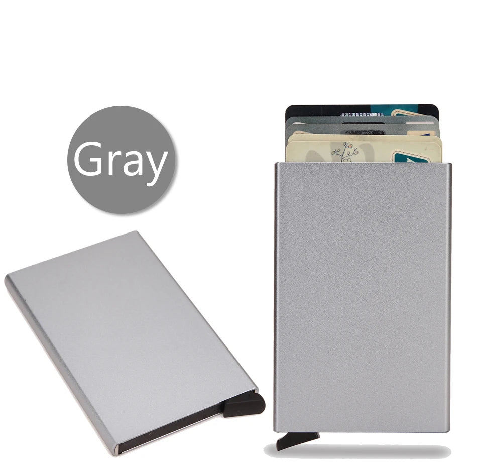 Smart Wallet Card Holder Metal Thin Slim Men Women Wallets