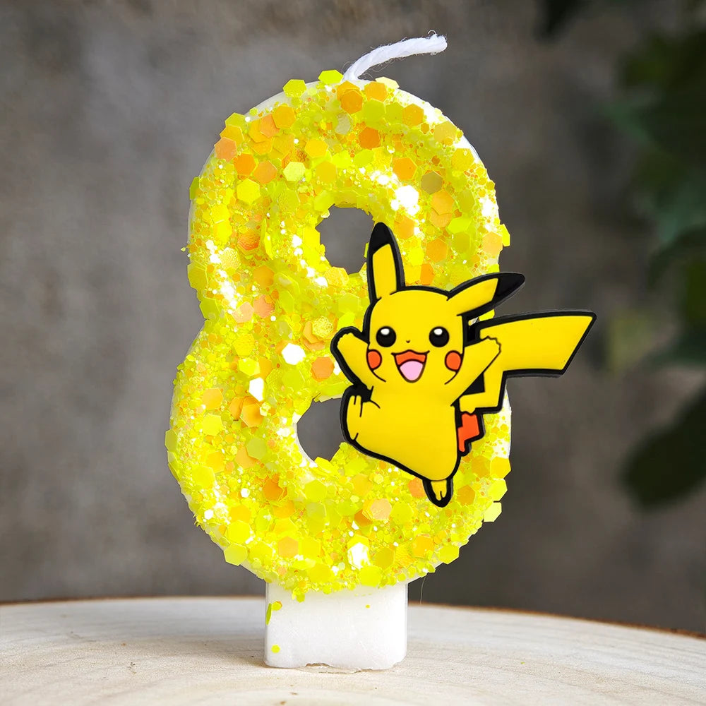 Pokemon Pikachu Candle Cartoon 0-9 Number Birthday Candle