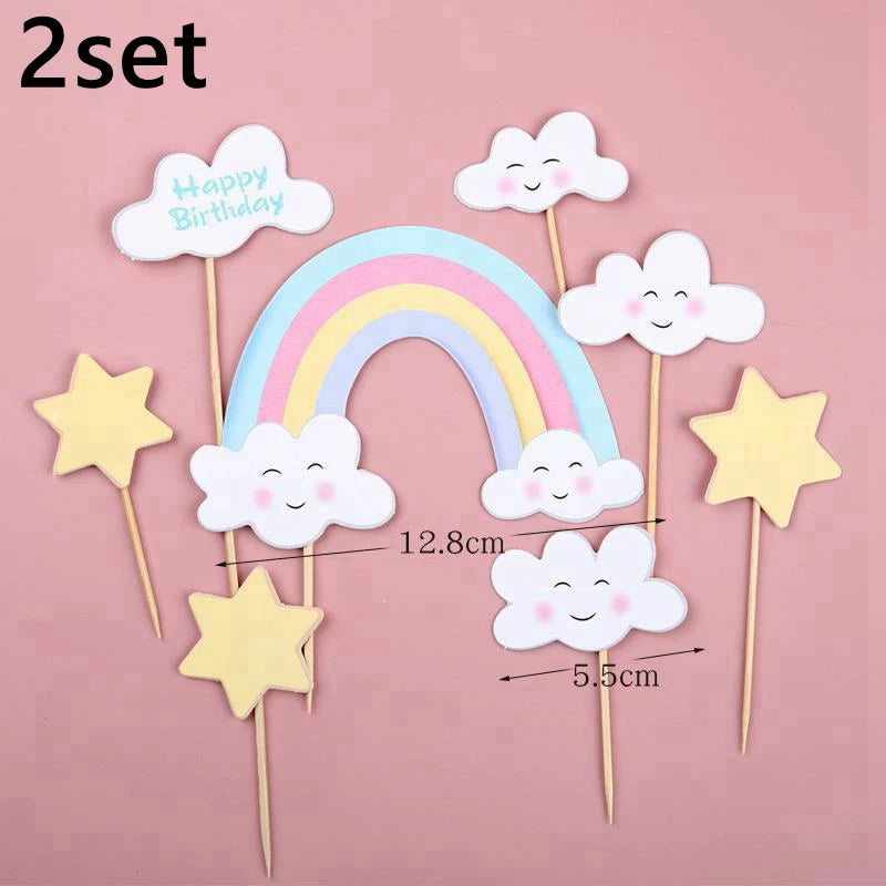 Rainbow Unicorn Cake Decoration Birthday Unicorn Gifts for Children and Kids