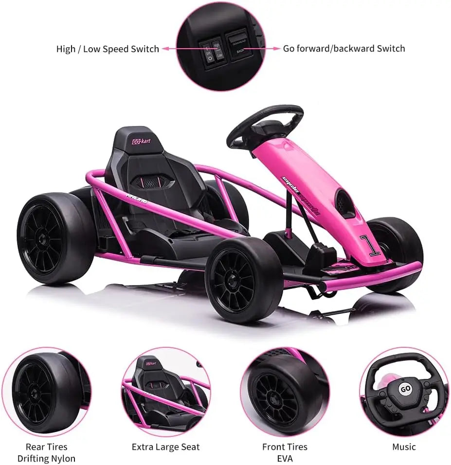 24V Go Kart Car for Kids 9Ah Fast Speed