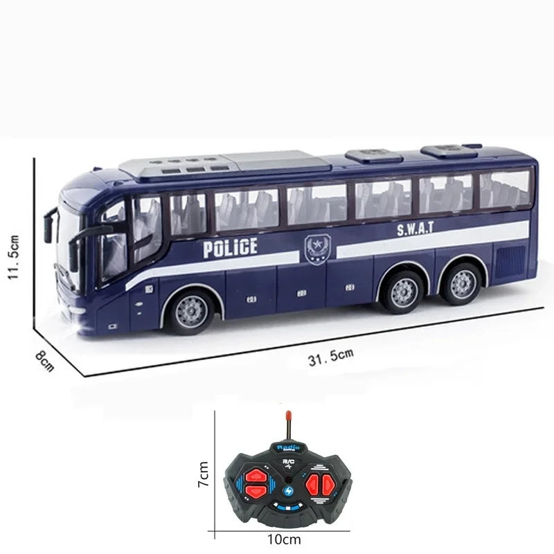 2.4G 4CH RC Tour Bus Electric Car with Lights Remote Control Bus