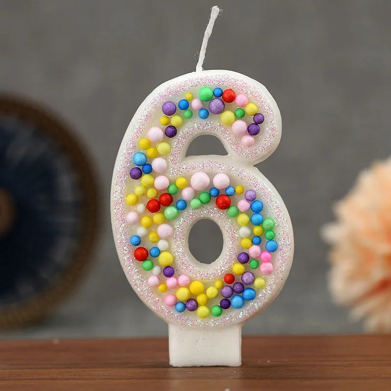 Colorful Ball 0-9 Creative Digital Birthday Candle