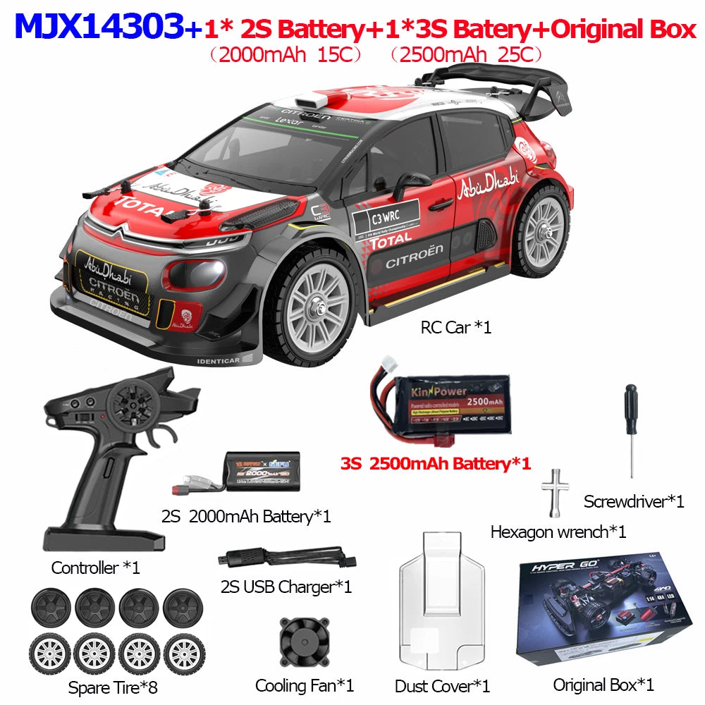 HYPER GO RC MJX 14304 14303 14302 High Speed Drift Car  With Gyroscope