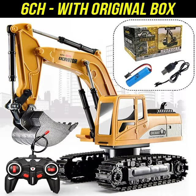 RC Excavator 2.4Ghz 6 Channel 1:24 RC Engineering Car Alloy And Plastic Excavator Boy Toy 6CH And 5CH RTR For Kid Christmas Gift