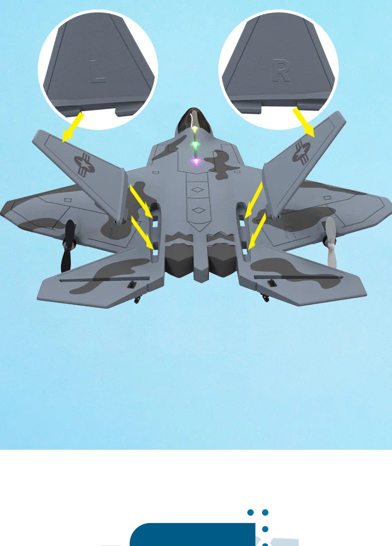 F22S 2.4G 4CH 3D6G RC Airplane Raptor F22 Warplane 2026