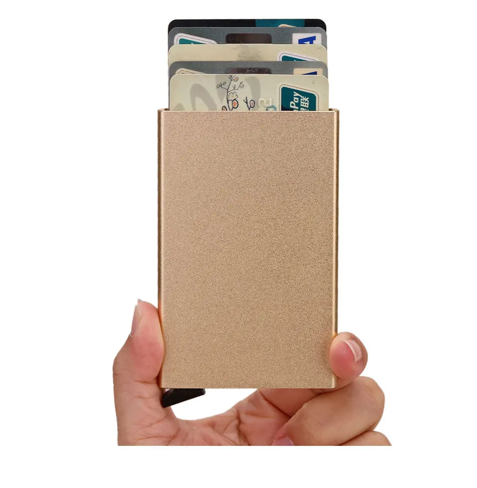 Smart Wallet Card Holder Metal Thin Slim Men Women Wallets